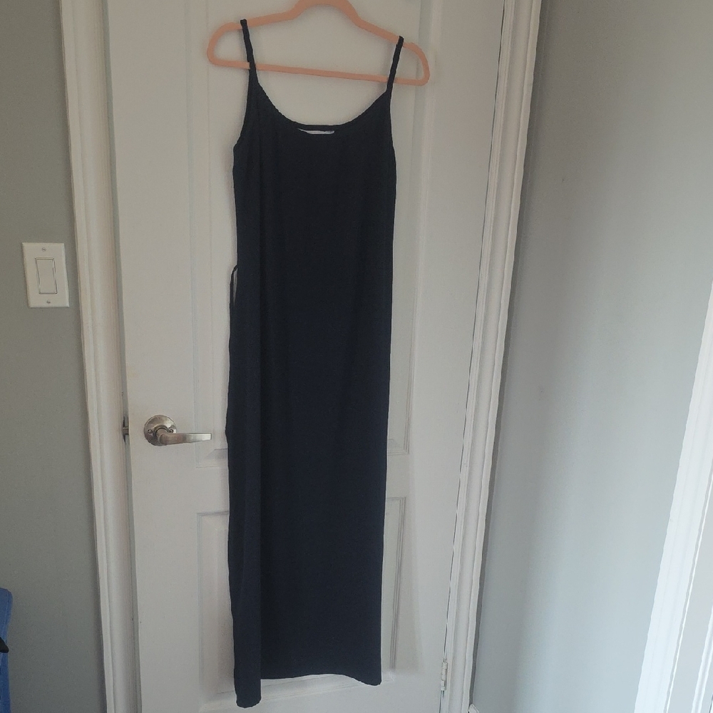 Blue Sky Navy Maxi Dress with Spaghetti Straps